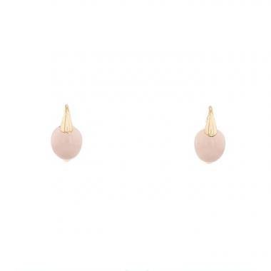 Paire de boucles d'oreilles Pomellato Luna en or rose et quartz rose