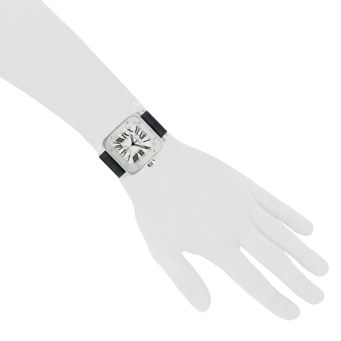 Cartier Santos-100 in stainless steel Ref: Cartier - 2656 Circa 2010 - Detail D1