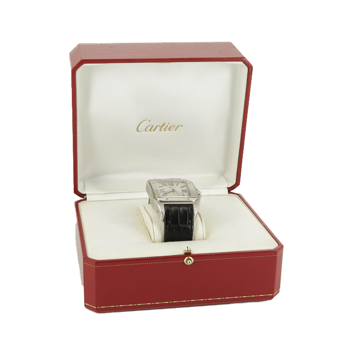 Cartier Santos-100 in stainless steel Ref: Cartier - 2656 Circa 2010 - Detail D2