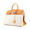 Hermes Birkin 35 cm Fray Fray handbag in beige canvas and Sésame beige leather - 00pp thumbnail
