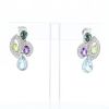 Fred Princess K earrings in white gold,  diamonds and colored stones - 360 thumbnail