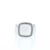 Anello Fred Pain de Sucre modello medio in oro bianco, agata e diamanti nero - 360 thumbnail