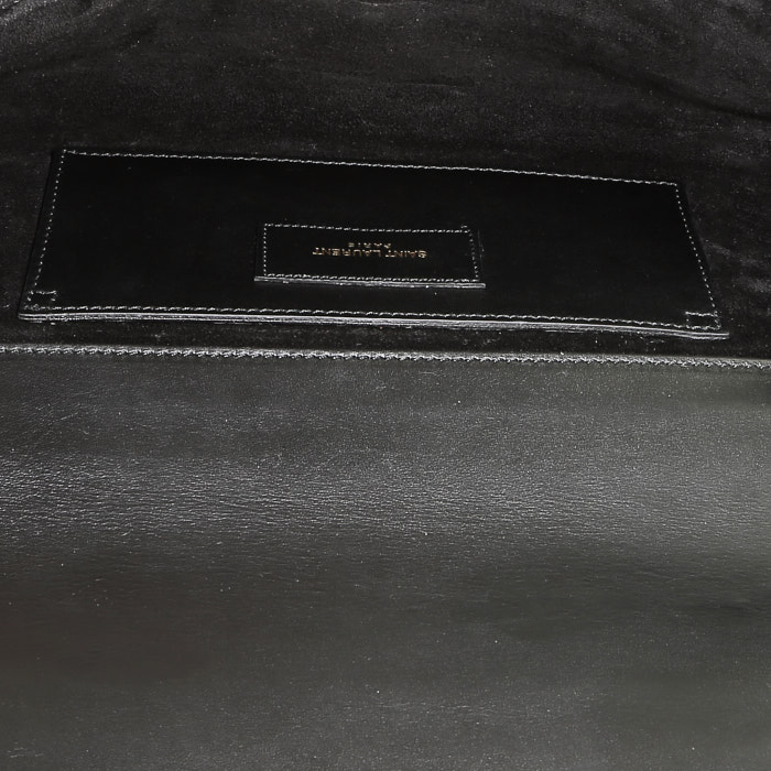 Bolsito de mano Saint Laurent en cuero negro - Detail D2