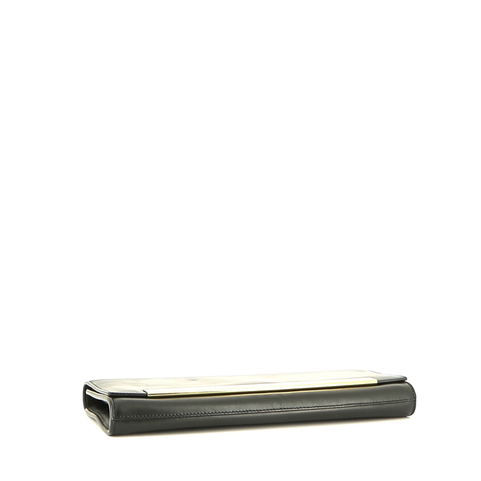 Bolsito de mano Saint Laurent en cuero negro - Detail D4