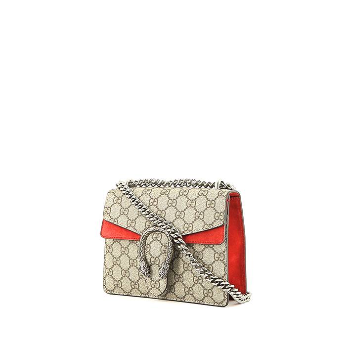 GG Supreme Dionysus Small Shoulder Bag With Red Detail