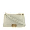 Chanel Boy shoulder bag in grey quilted leather - 360 thumbnail