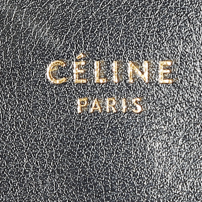 Sac à main Celine Frame en cuir bleu-marine et bordeaux - Detail D3
