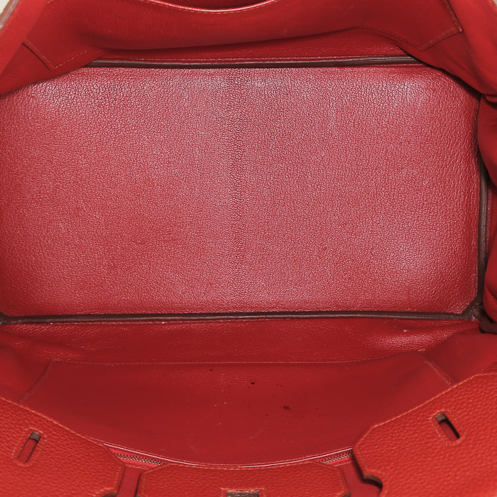 Borsa Hermes Birkin 35 cm in pelle togo rossa - Detail D2