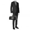 Bolsa de viaje Louis Vuitton Keepall 55 cm en cuero Epi negro - Detail D1 thumbnail