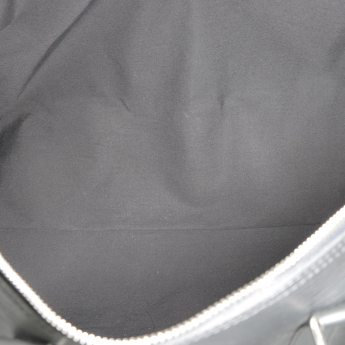 Louis Vuitton Keepall 55 cm travel bag in black epi leather - Detail D2
