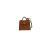 Hermès  Kelly Twilly bag charm handbag/clutch  in gold Tadelakt leather  and multicolor silk - 360 thumbnail