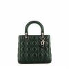 Bolso de mano Dior Lady Dior en cuero cannage verde - 360 thumbnail