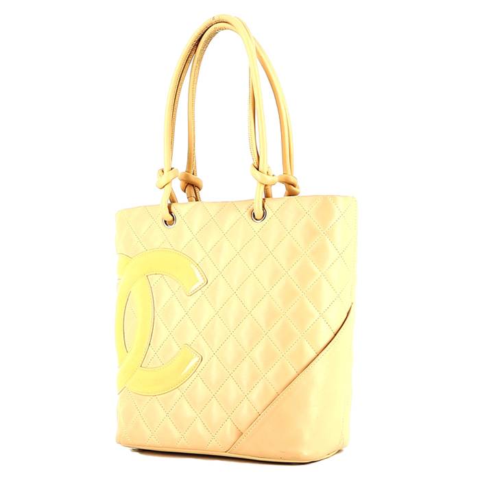 CHANEL Quilted Reporter Cambon White Leather Satchel Bag Made in