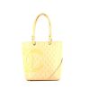 Chanel Cambon shopping bag in beige quilted leather - 360 thumbnail