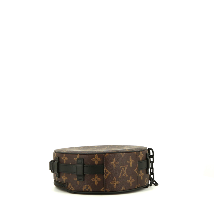 Louis Vuitton Edition Limitée Wheel Box bag  in brown monogram canvas  and black leather - Detail D5