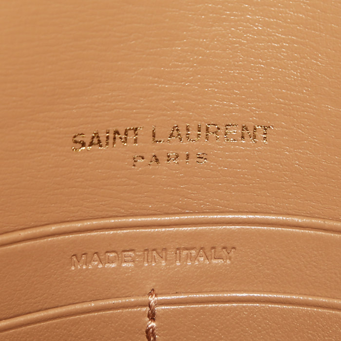 Saint Laurent Sunset medium model  shoulder bag  in beige leather - Detail D4