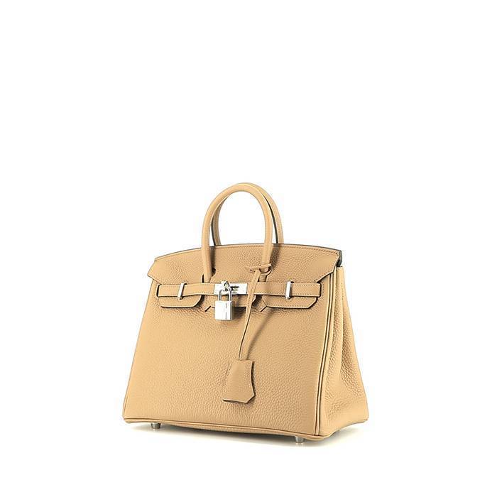 Hermès Birkin 25 cm handbag  in beige Chai togo leather - 00pp