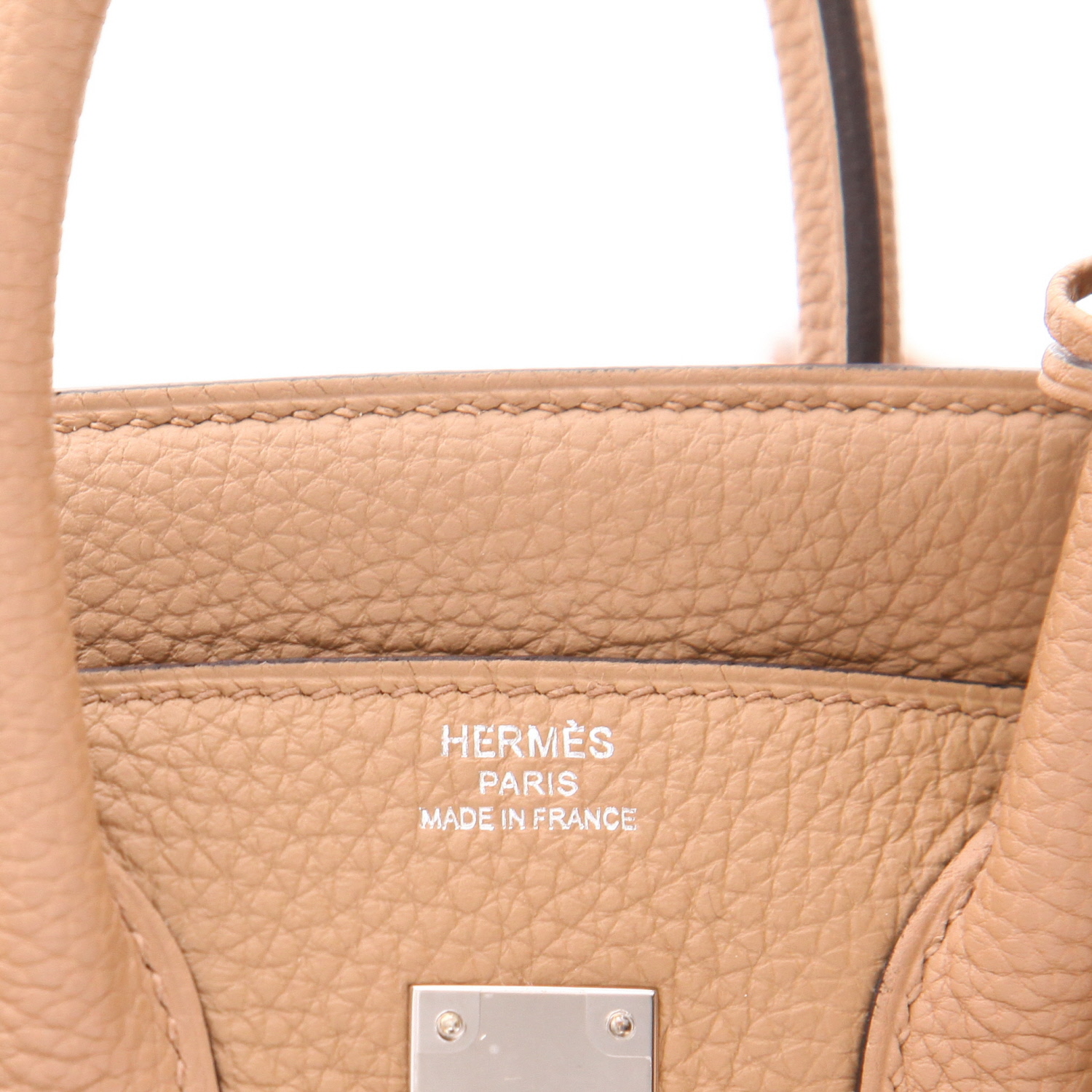 Borsa Hermès Birkin 25 cm in pelle togo beige - Detail D2
