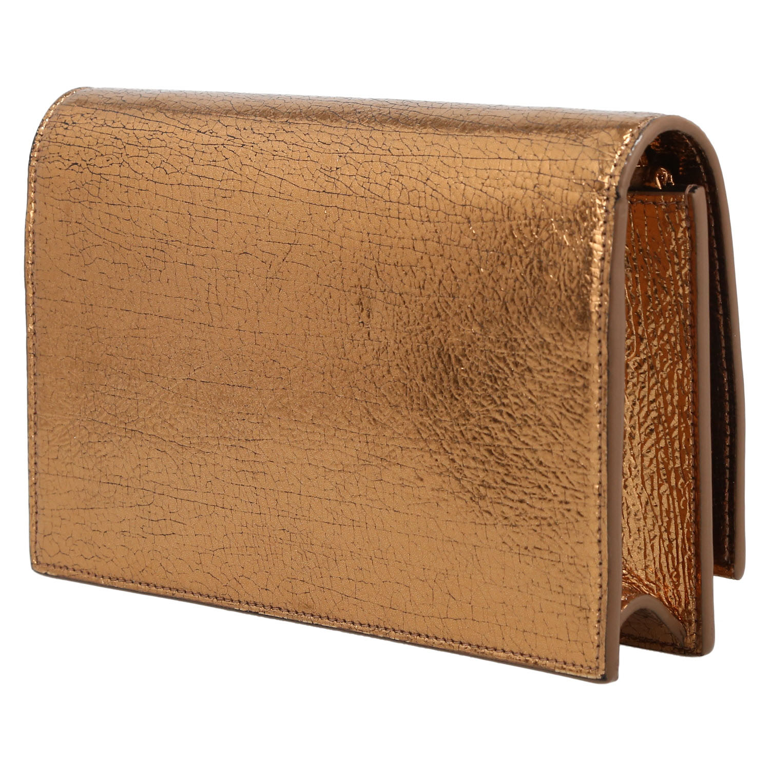 Sac bandoulière Saint Laurent  Kate Pompon en cuir bronze - Detail D5