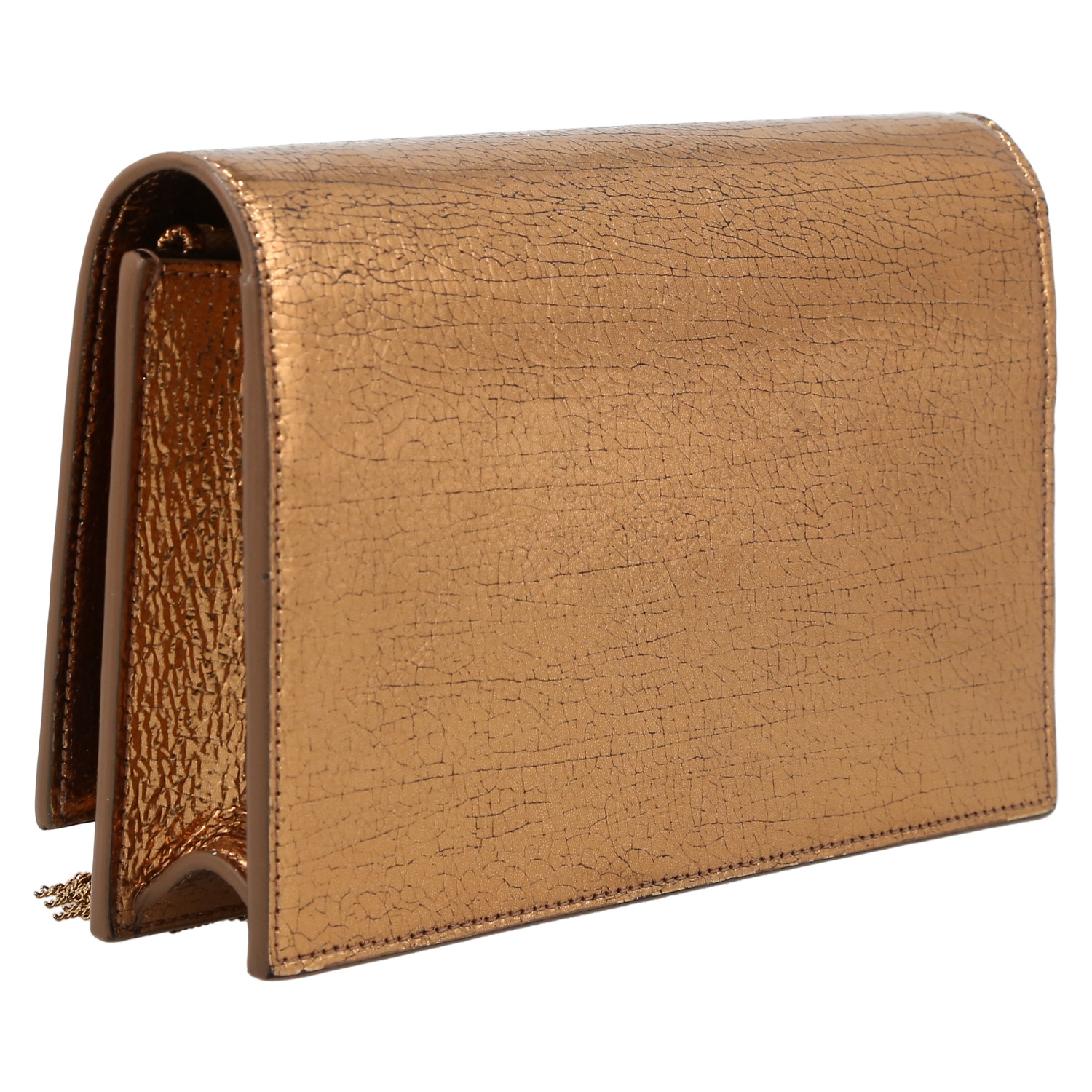 Borsa a tracolla Saint Laurent  Kate Pompon in pelle bronzo - Detail D6