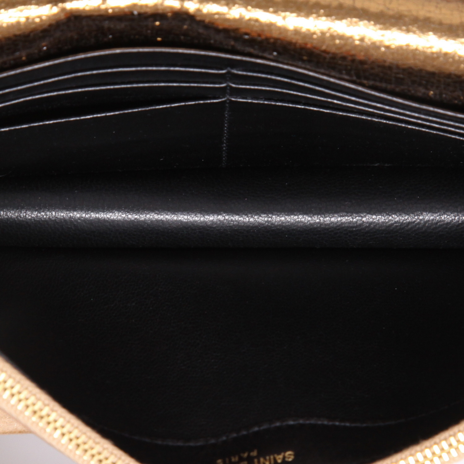 Bolso bandolera Saint Laurent  Kate Pompon en cuero bronce - Detail D8