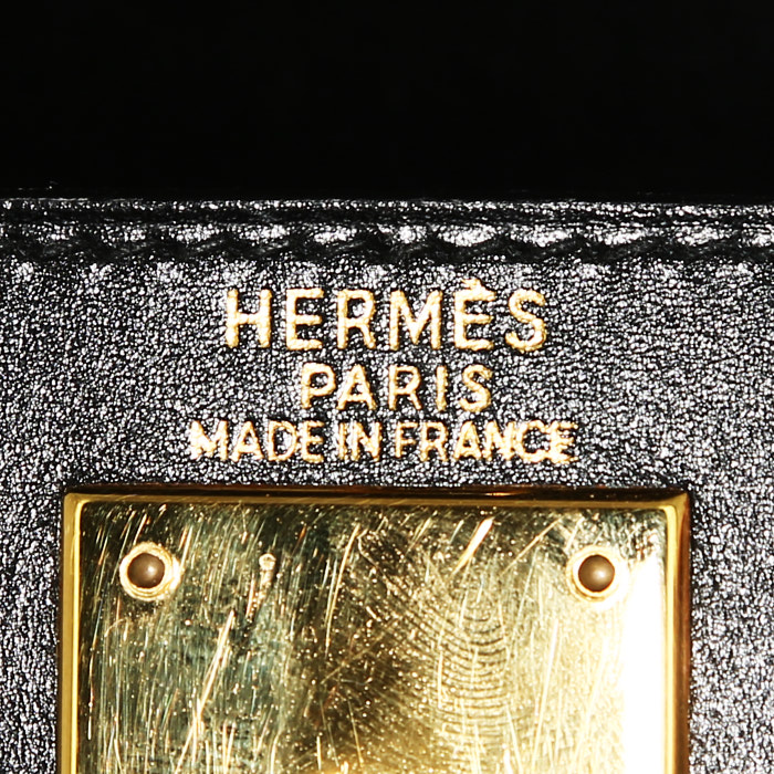Borsa Hermès Kelly 28 cm in pelle box nera - Detail D4
