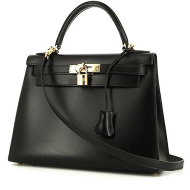 Borsa Hermès Kelly 28 cm in pelle box nera