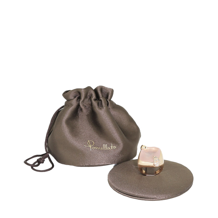 Pomellato Ritratto ring in pink gold,  quartz and diamonds - Detail D2
