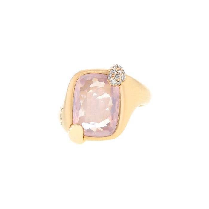 Anello Pomellato Ritratto modello piccolo in oro rosa, quarzo e diamanti - 00pp