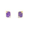Pomellato Ritratto earrings for non pierced ears in pink gold,  amethyst and diamonds - 00pp thumbnail