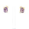 Pomellato Ritratto earrings for non pierced ears in pink gold,  amethyst and diamonds - 360 thumbnail