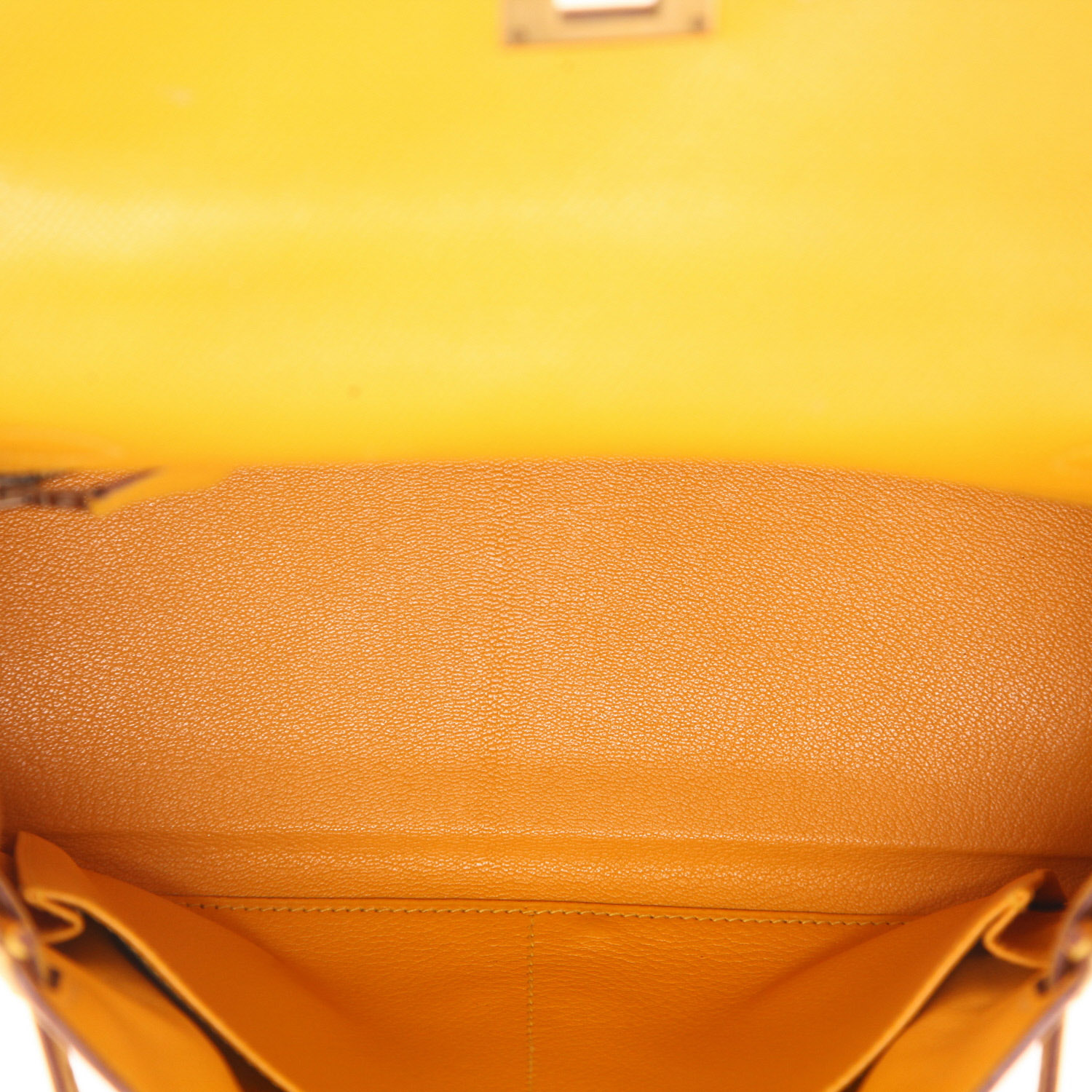 Borsa Hermès  Kelly 28 cm in pelle Courchevel Jaune d'Or - Detail D3