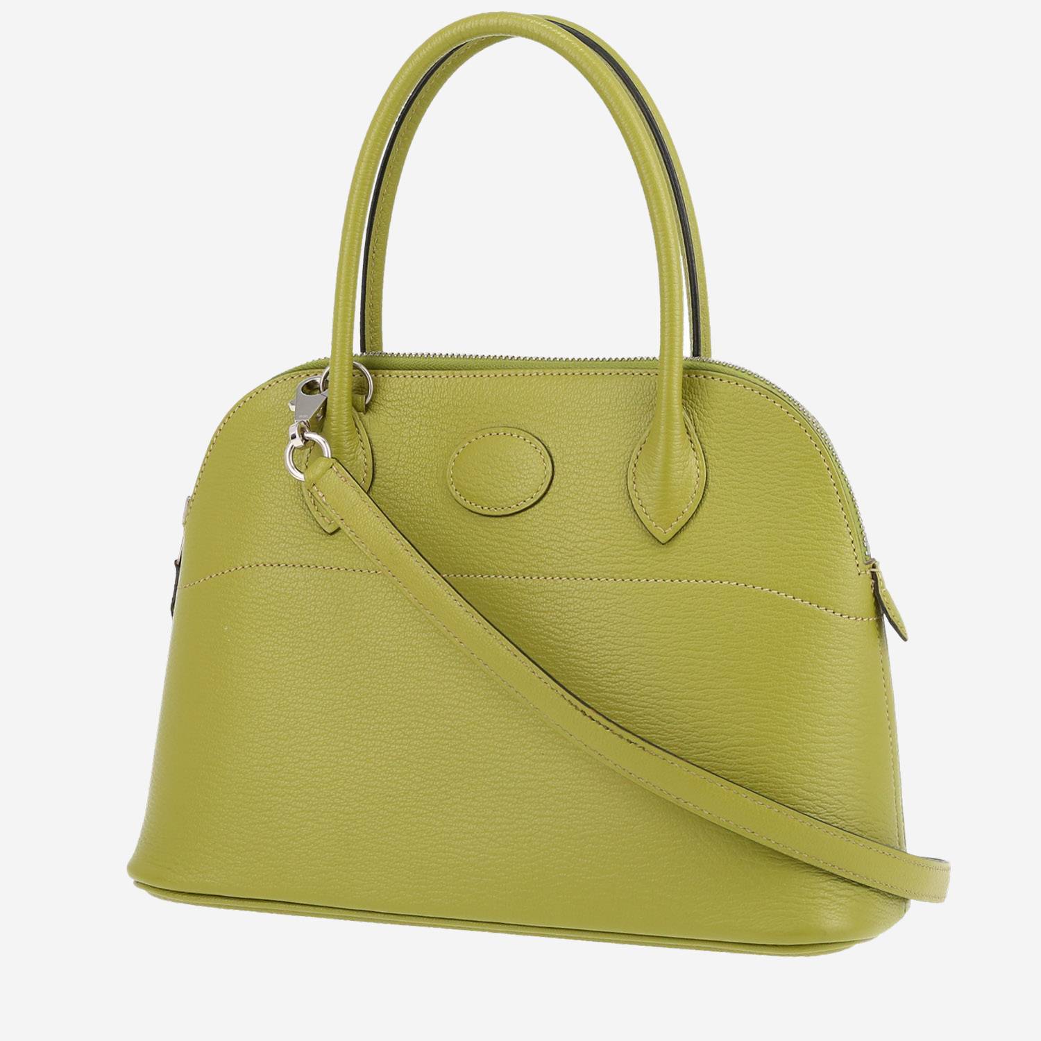 Hermès Bolide 27 cm shoulder bag  in anise green goat