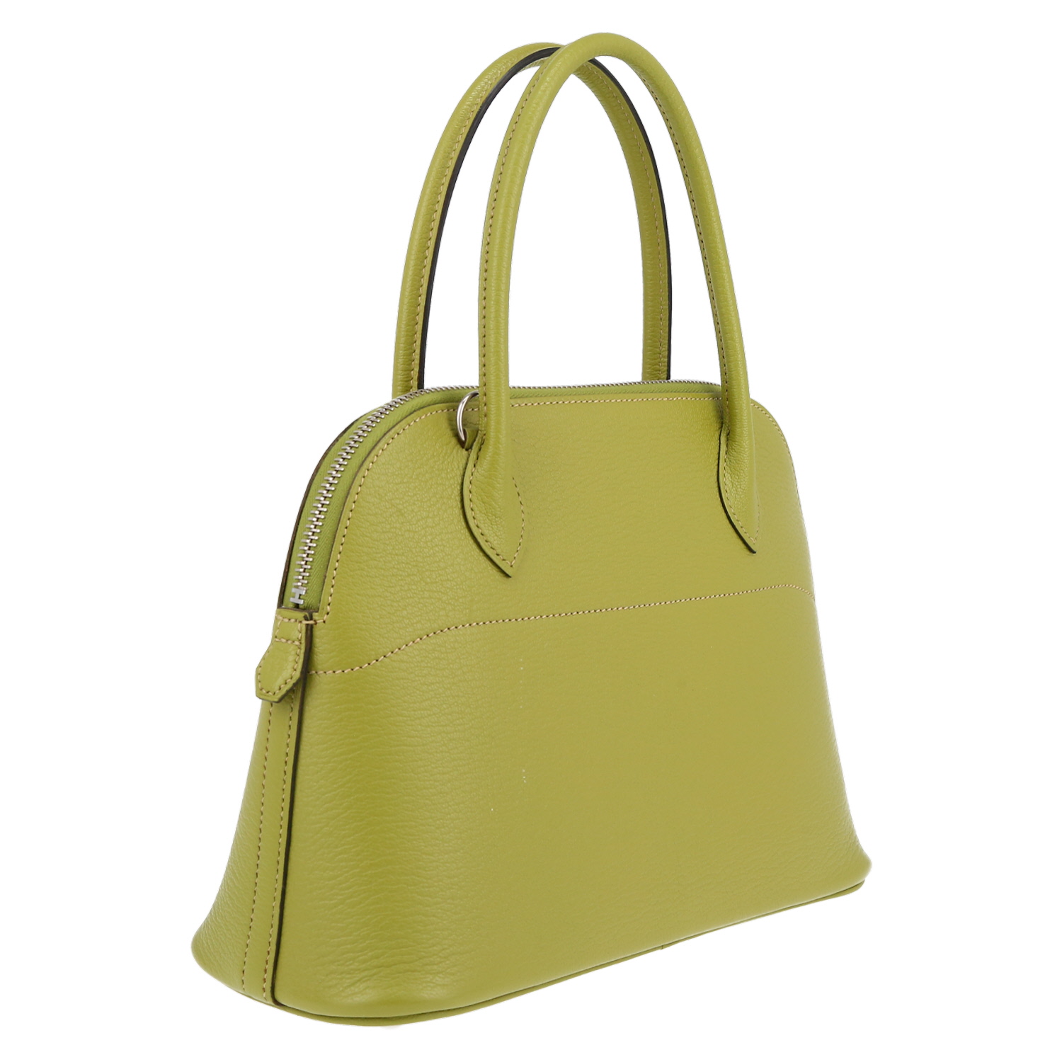 Hermès Bolide 25 cm shoulder bag  in anise green goat - Detail D6