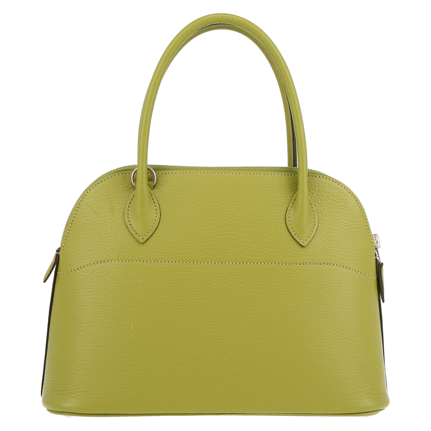 Sac bandoulière Hermès Bolide 25 cm en chevre vert-anis - Detail D7