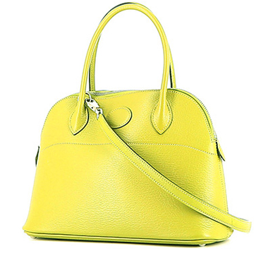 HERMES Swift Leather Bolide 27 Gold Buckle Handle Shoulder Bag Yellow