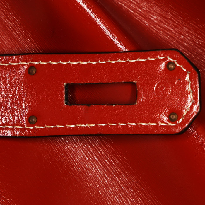 Sac à main Hermès Kelly 40 cm en cuir box rouge - Detail D5