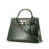 Hermès  Kelly 32 cm handbag  in green box leather - 00pp thumbnail