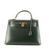Hermès  Kelly 32 cm handbag  in green box leather - 360 thumbnail