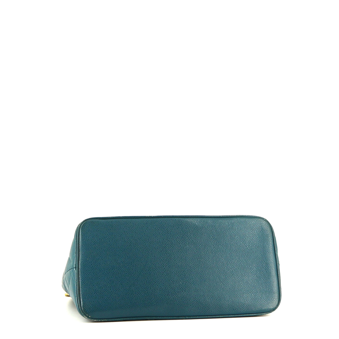 Borsa Chanel  Medaillon in pelle martellata e trapuntata blu - Detail D4