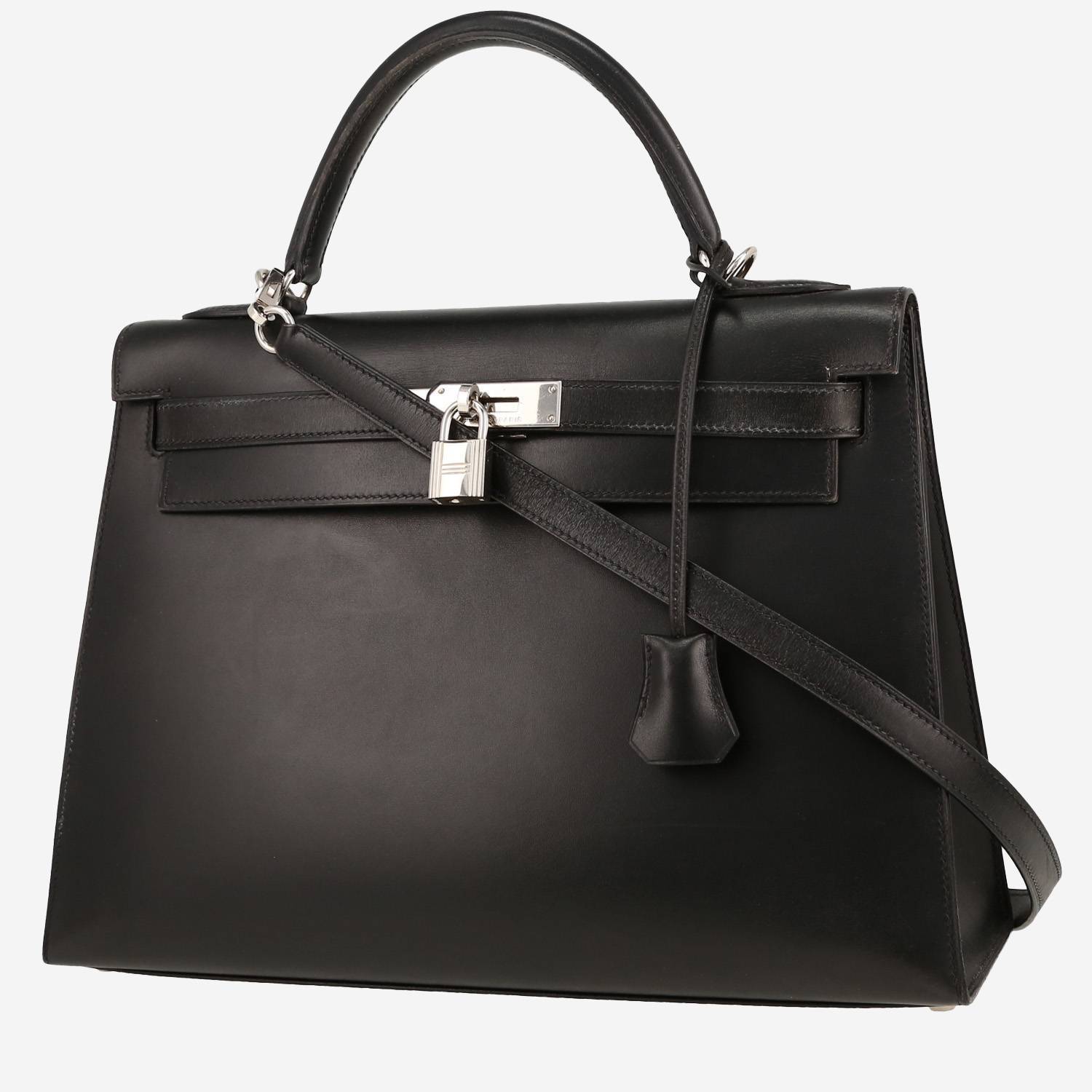 Hermès  Kelly 32 cm handbag  in black box leather