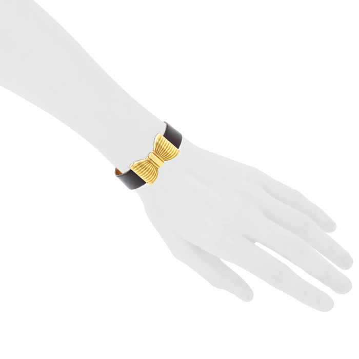 Boucheron bracelet in yellow gold and leather - Detail D1