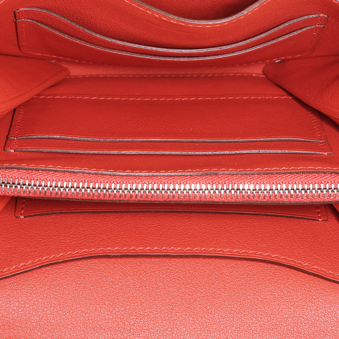 Borsa a tracolla Hermès  Convoyeur in pelle Swift rossa Capucine - Detail D2