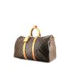 Borsa da viaggio Louis Vuitton  Keepall 45 in tela monogram marrone e pelle naturale - 00pp thumbnail