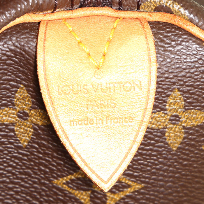 Louis Vuitton  Keepall 45 travel bag  in brown monogram canvas  and natural leather - Detail D3