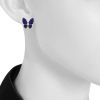 Paire de boucles d'oreilles Van Cleef & Arpels Deux Papillons en or jaune,  diamants et lapis-lazuli - Detail D1 thumbnail