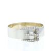 Bracelet jonc Vintage en or blanc et diamants - 360 thumbnail