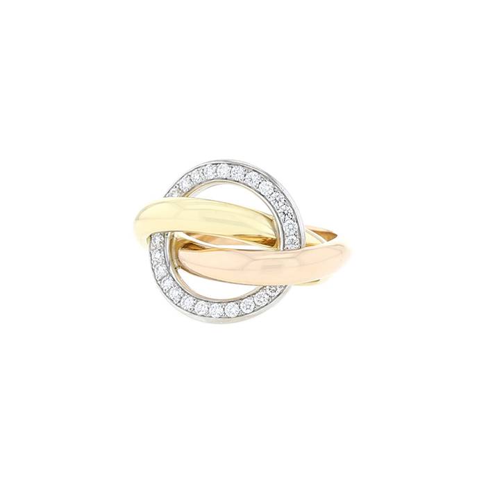 Cartier Trinity Crash ring in 3 golds and diamonds - 00pp