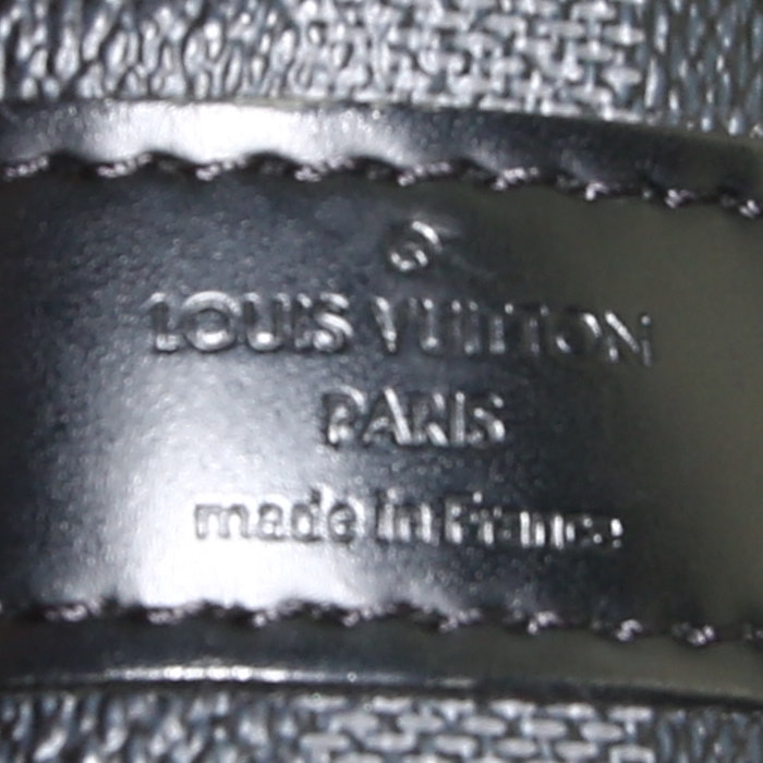 Sac de voyage Louis Vuitton  Keepall 45 en toile damier graphite et cuir noir - Detail D4