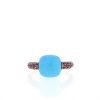 Pomellato Capri ring in pink gold,  turquoise and ruby - 360 thumbnail